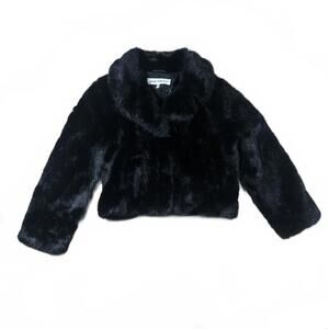 Women’s Faux Fur Coat Black Large Vintage